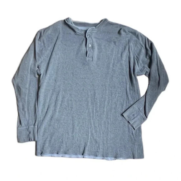 Men's L.L. Bean Cotton / Wool Henley - Blue XL Tall - Picture 1 of 6